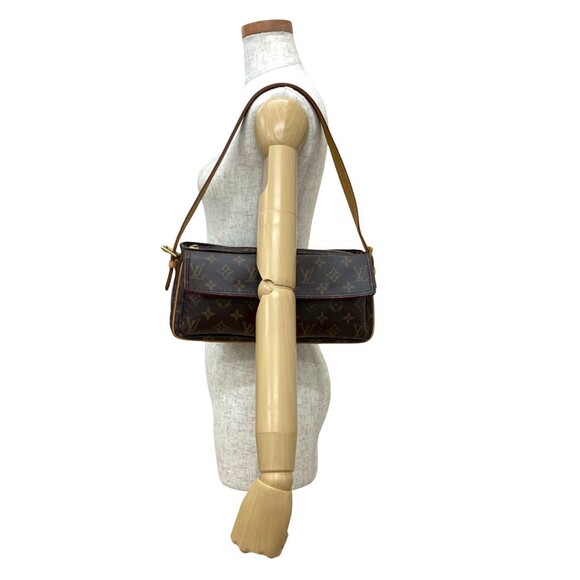 LOUIS VUITTON Authentic Brown Monogram Leather Shoulder Bag